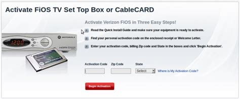 verizon cable card installation